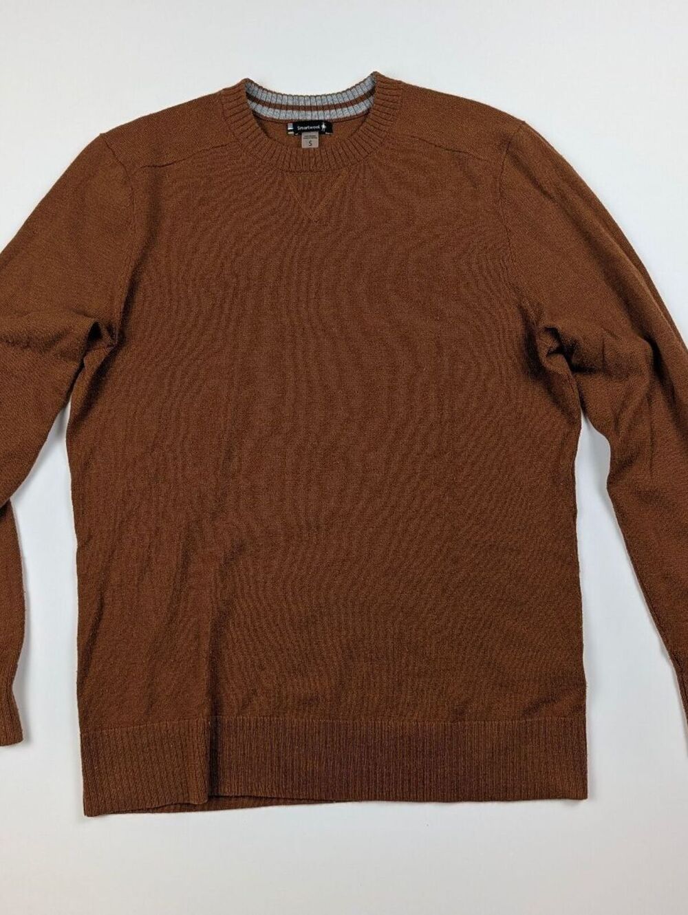 Smartwool V-Neck Sweater Mens S Brown Wool Blend Cabincore Eclectic Grandpa